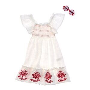 Rachel Zoe Girls 2Pc Gauze Dress Set With Sunglasses
